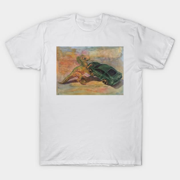 Dinosaur Toy with Car T-Shirt by kuallidesigns